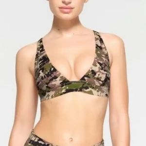Skims Swim Plunge Bikini Top - Camo